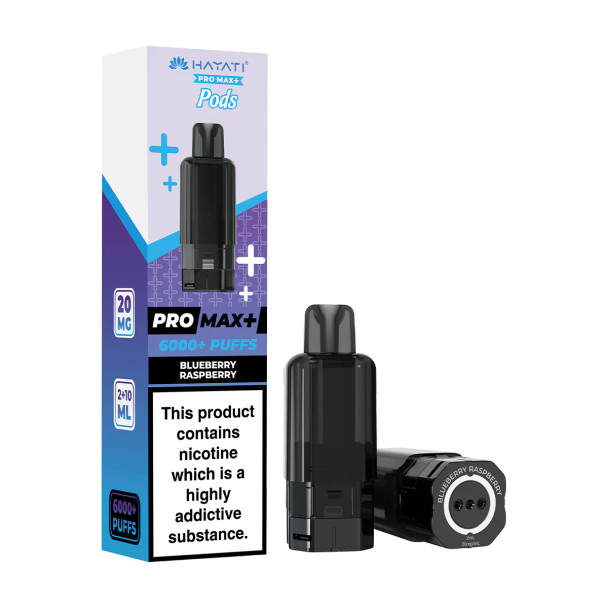 Hayati PRO MAX+ 6000+ Blueberry Raspberry vape pod front view