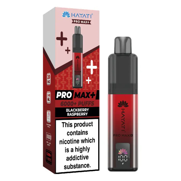 Hayati PRO MAX+ 6000+ Kits Blackberry Raspberry vape device front view