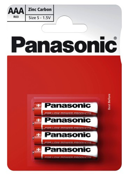 Panasonic AAA Zinc Carbon Batteries 4 Pack