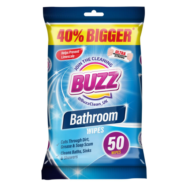 Buzz Bathroom Wipes 50 Wipes (Case)