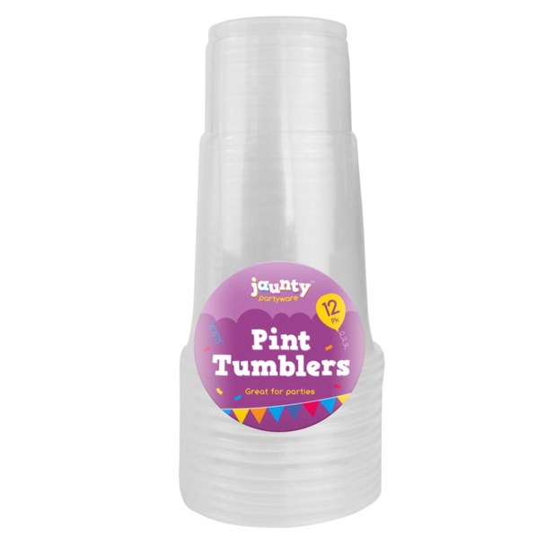 Jaunty Plastic Pint Tumblers 12 Pack (Case)