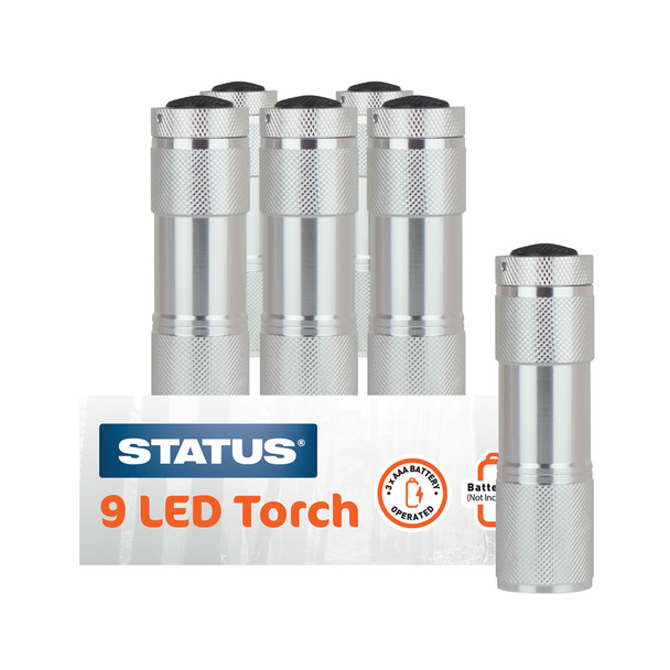 Status LED Silver Aluminium Torch