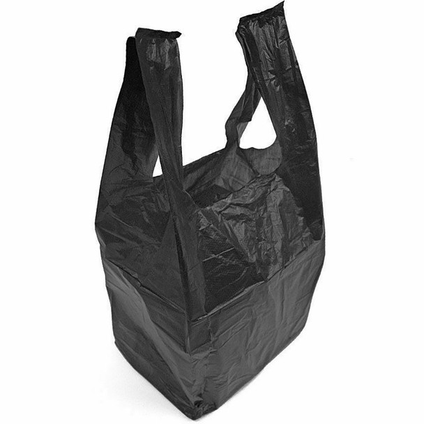 Large 4 Star - MD Black Large Carrier Bags 11x17x21 24mu - (1000) (Case)