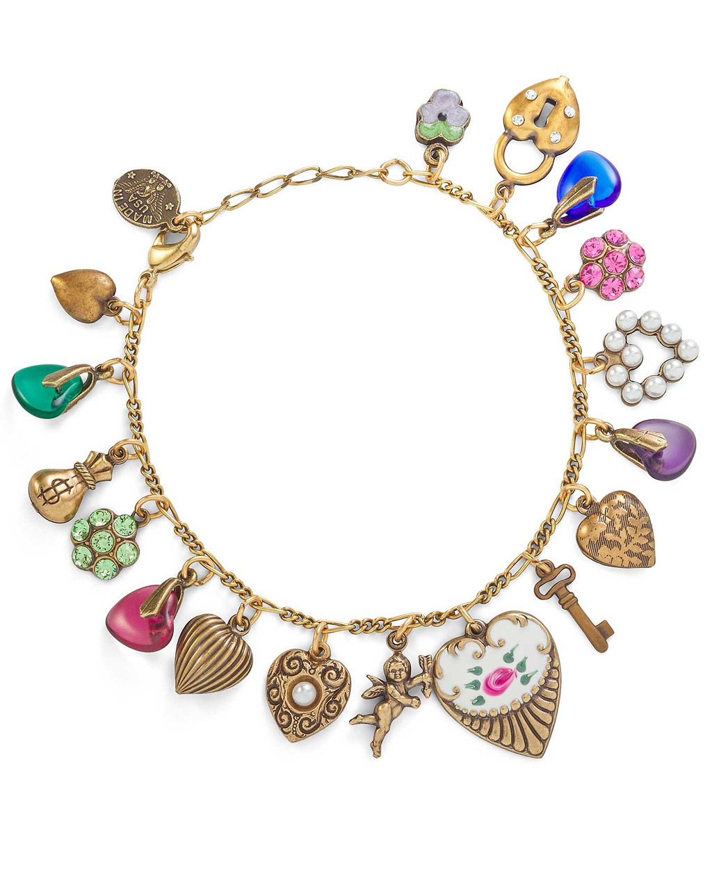 Spring Classic Heart and Charm Bracelet
