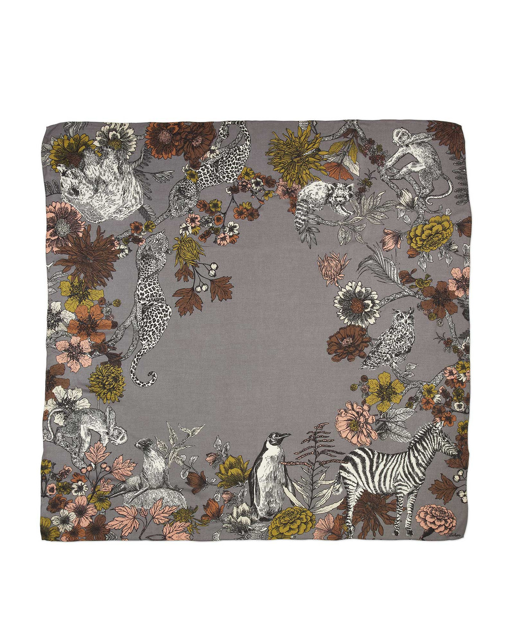 Fauna and Flora Square Scarf | Shop Smithsonian Store