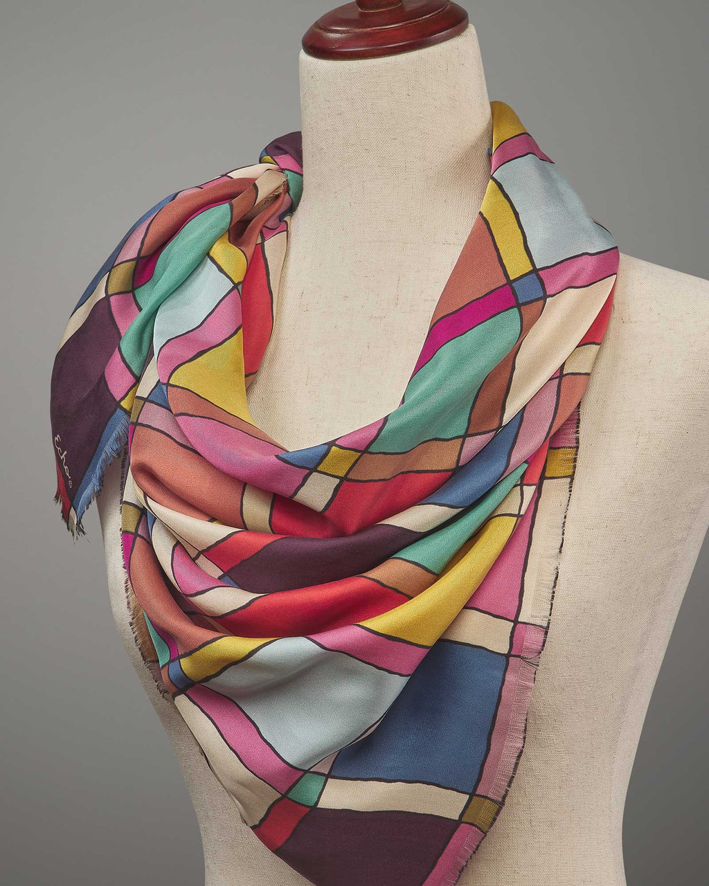 Windowpane Silk Square Scarf | Shop Smithsonian Store