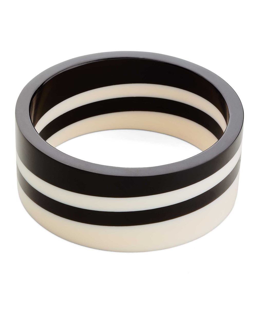 アクセサリー Custom Souvenir Shop ROAD 3Star Bangle Black and Ivory Resin Bangle Bracelet | Shop Smithsonian Store