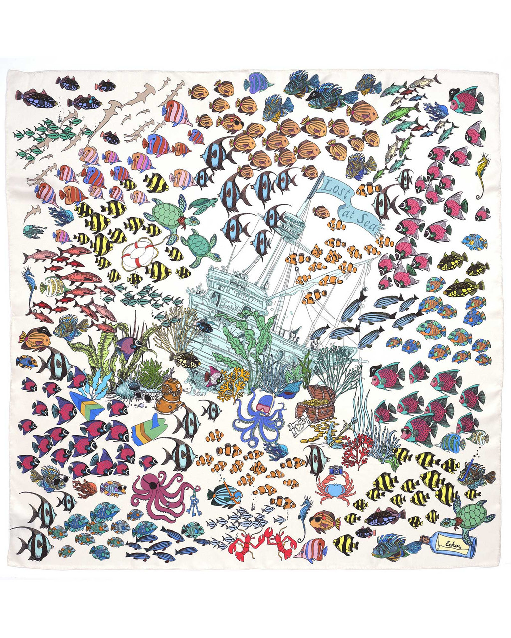 Lost at Sea Silk Square Scarf | Shop Smithsonian Store