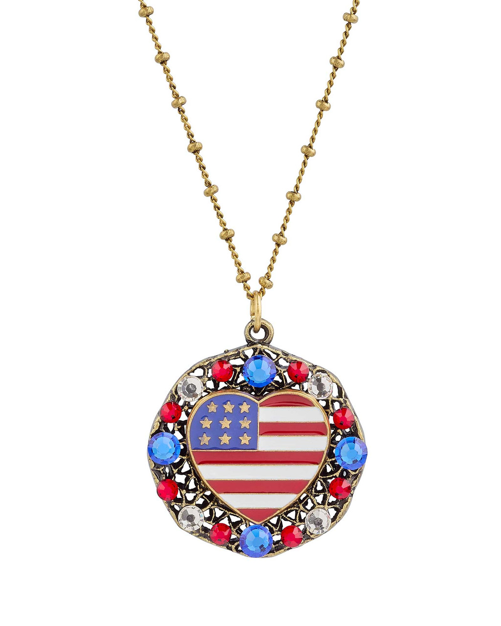 Red, White, and Blue Heart Flag Pendant Necklace | Shop