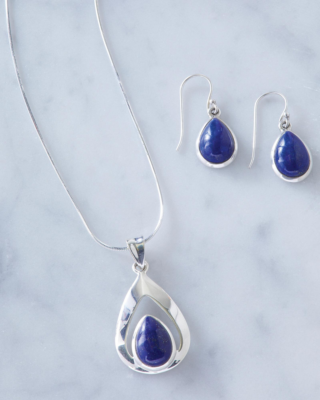 Handmade Lapis Teardrop Pierced Earrings Shop Smithsonian Store