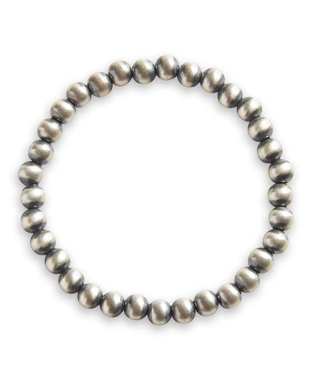 6MM Medium Navajo Sterling Silver Stretch Bracelet