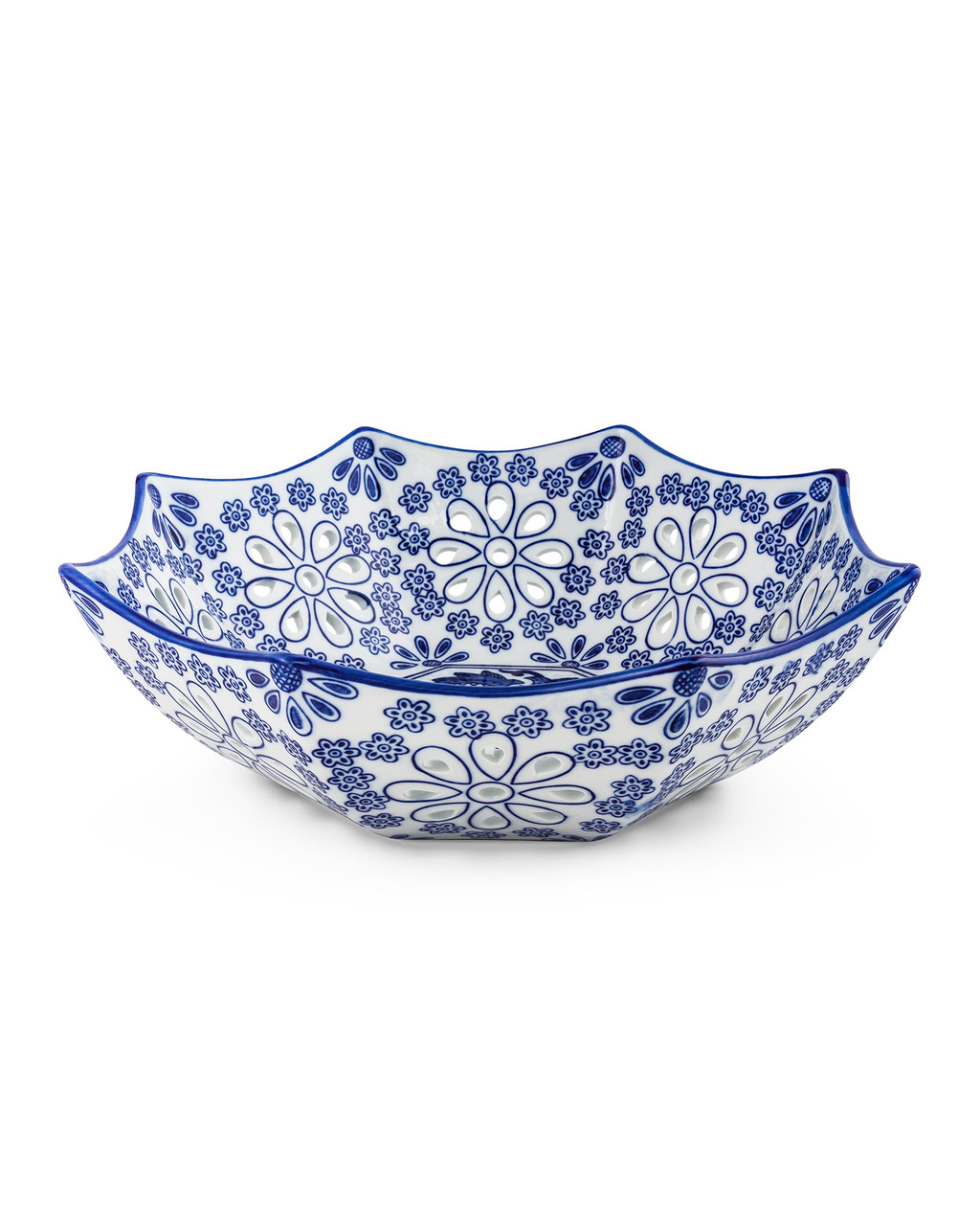 blue and white pottery bowl