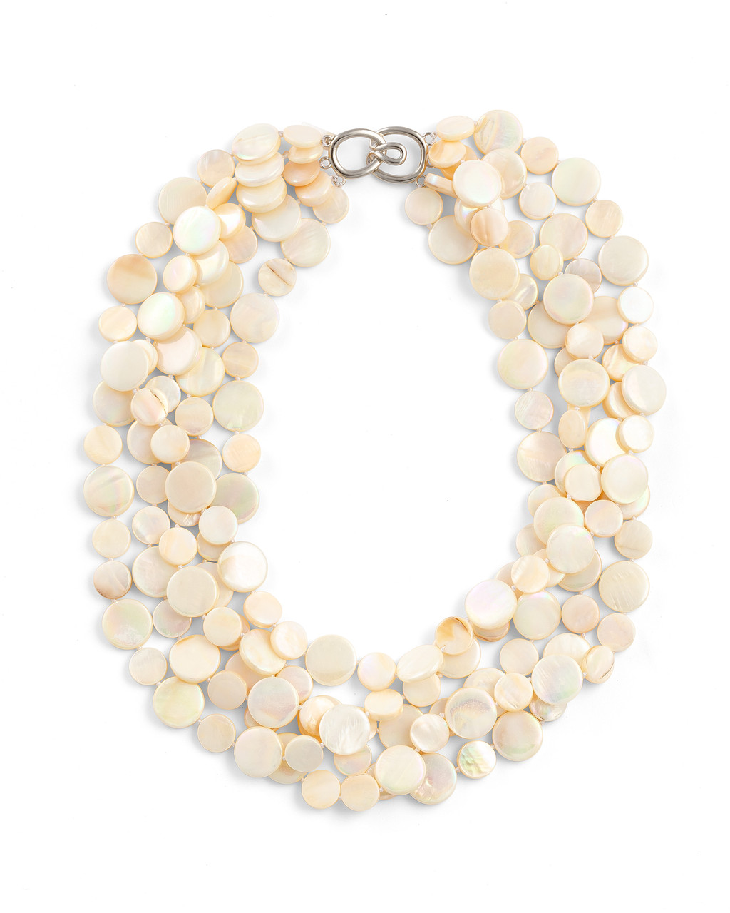 Mother-of-Pearl Necklace in Sterling Silver. 18
