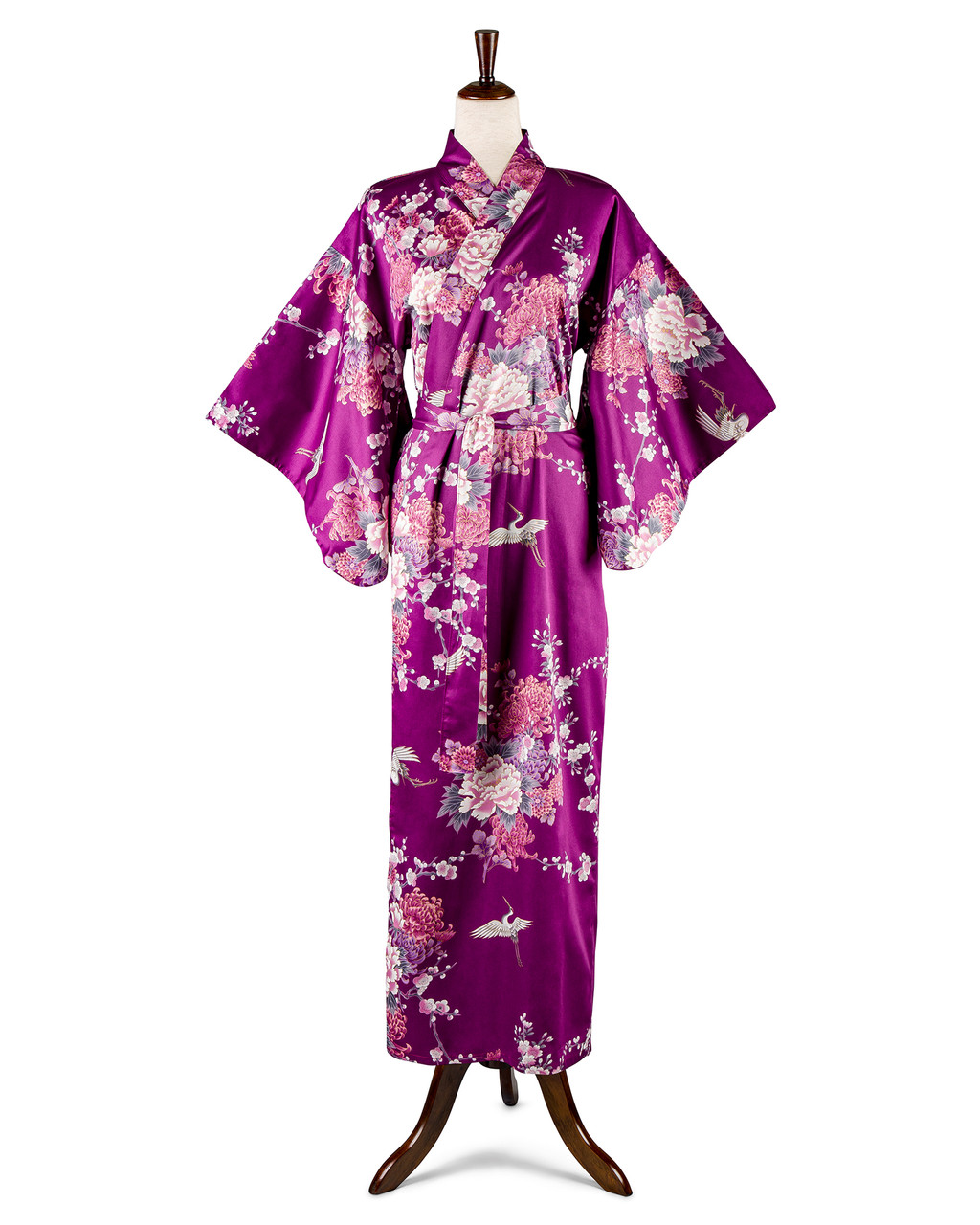 Purple Flying Crane and Peony Yukata