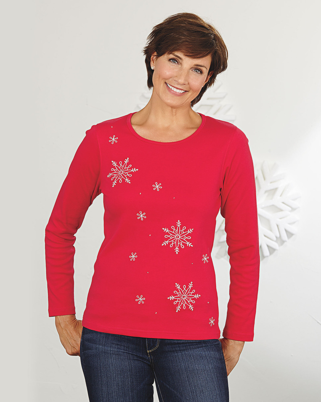 Embroidered Snowflake Tee