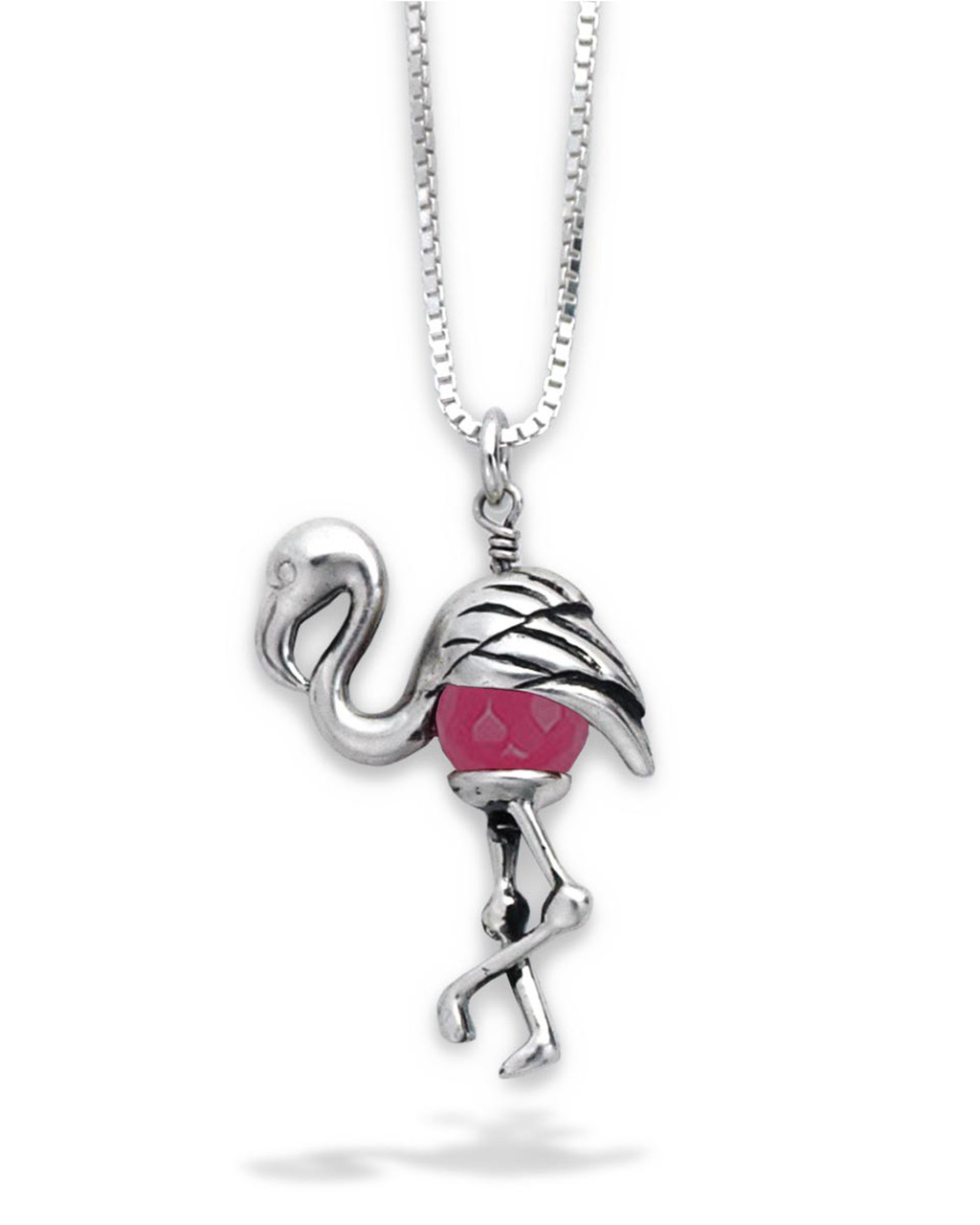 Sterling Silver Flamingo Pendant Necklace