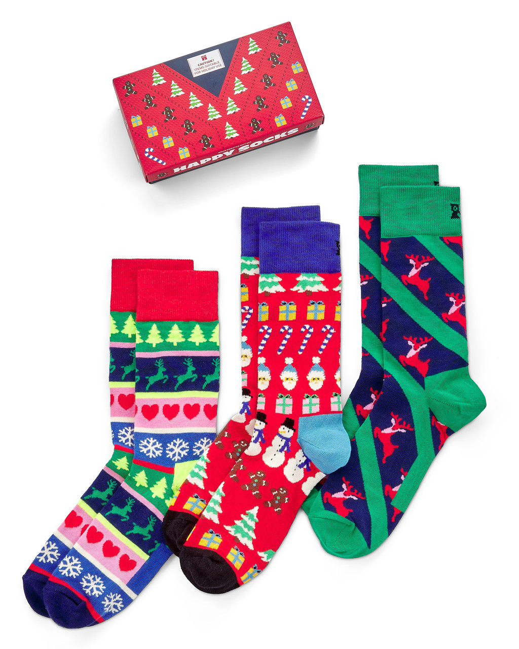 3-Pack Adult Ugly Sweater Holiday Socks Gift Set