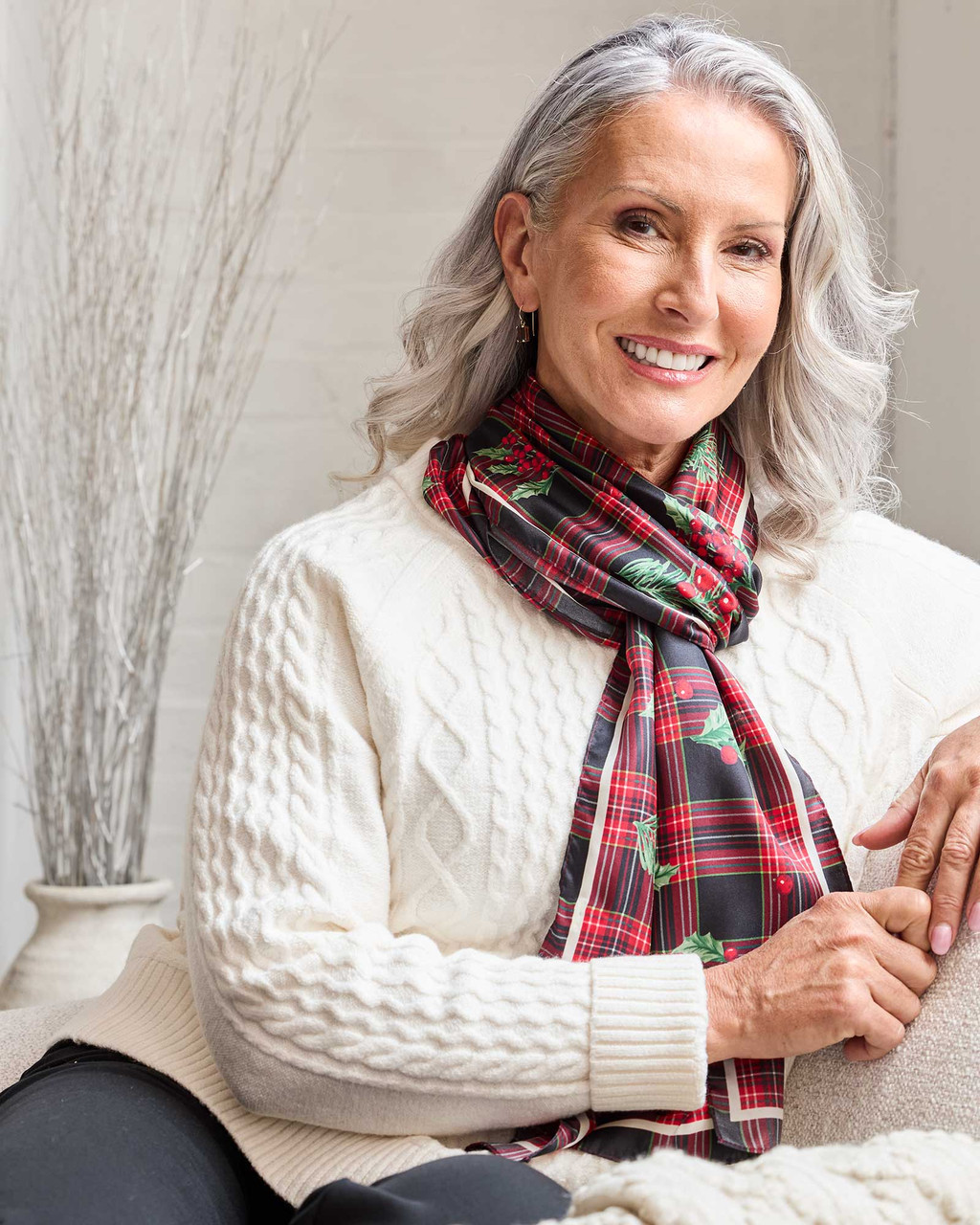 Festive Plaid Oblong Silk Scarf | Shop Smithsonian Store