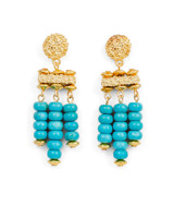 Turquoise and Gold Chandelier Earrings