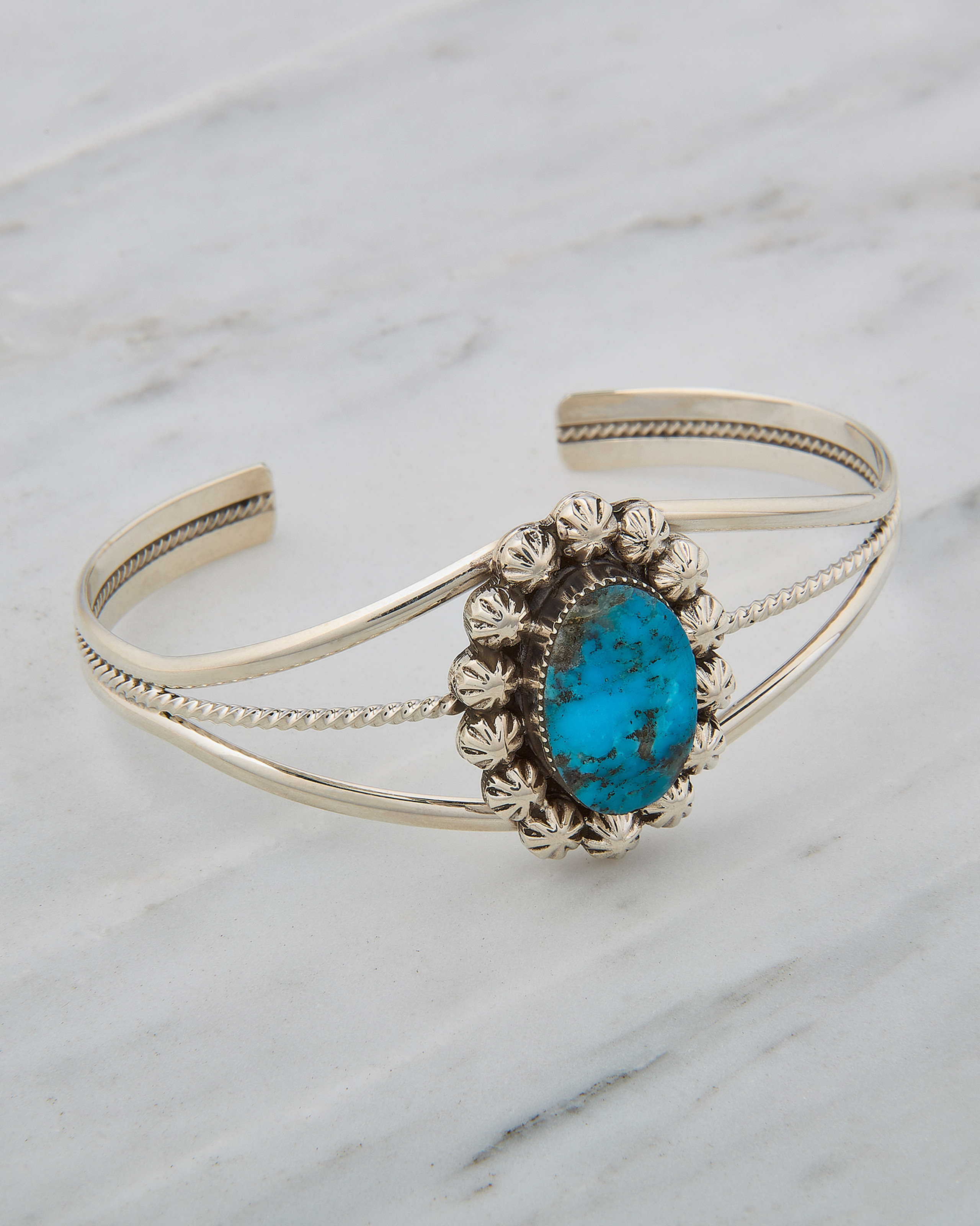 Navajo Sterling Silver and Turquoise Cuff Bracelet