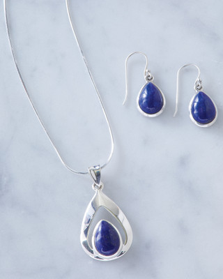 Handmade Lapis Teardrop Jewelry Set