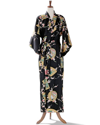 Beautiful Crane Black Yukata