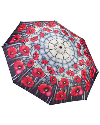 "Stained Glass" Poppies Umbrella