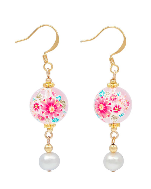 Handcrafted earrings highlighting Japanese tensha beads jewelry tradition.