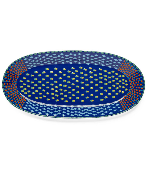 Cape Town–made ceramic platter featuring raised dots and cheerful colors.