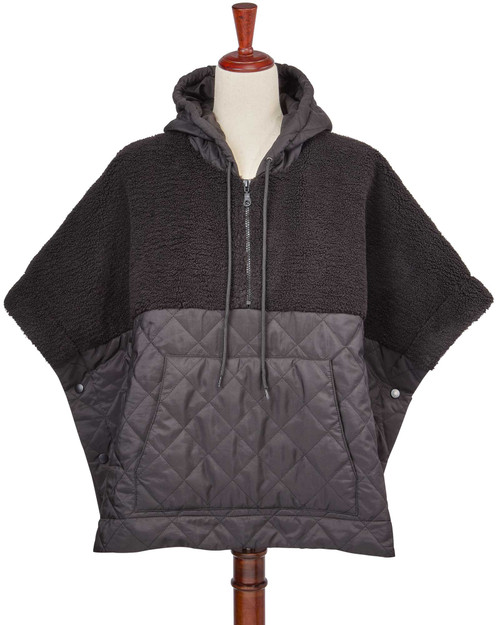 Fleece and Quilted Combo Poncho