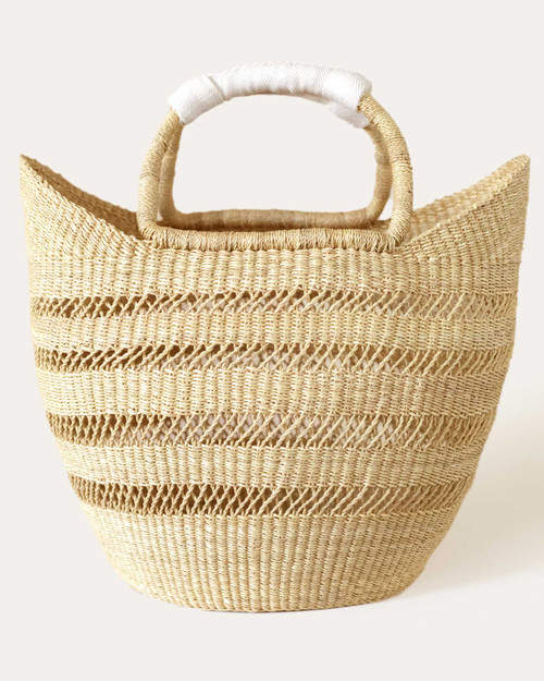 Bolga Open Weave Basket Tote