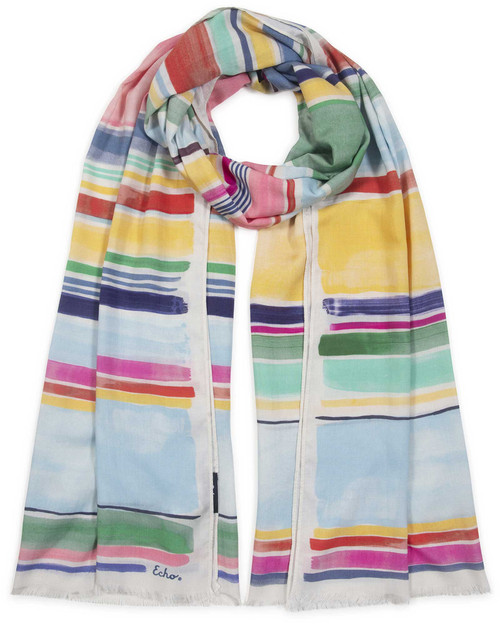 Painted Stripes Wrap Scarf