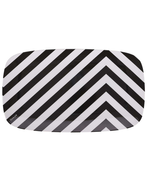 Black and White Patterned Rectangular Platter