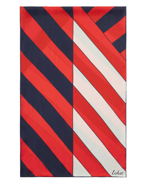 Red, White, and Blue Stripes Silk Scarf