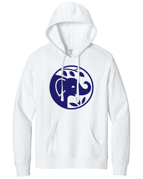 Elephant Icon White Unisex Hoodie