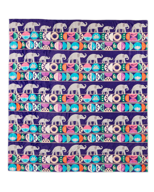 Elephant Icons Fleece Throw Blanket View Product Image