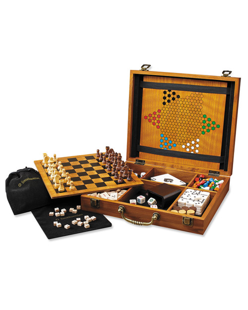 Castle Marquetry 8-Game Wooden Game Box View Product Image