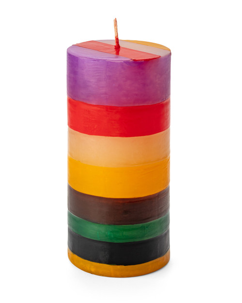 Hand-Painted Striped Pillar Candle View Product Image