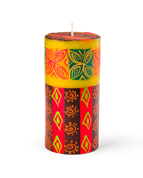 Desert Rose Hand-Painted Pillar Candle