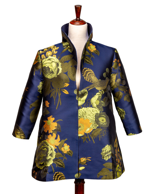 Bird and Floral Print Jacket View Product Image