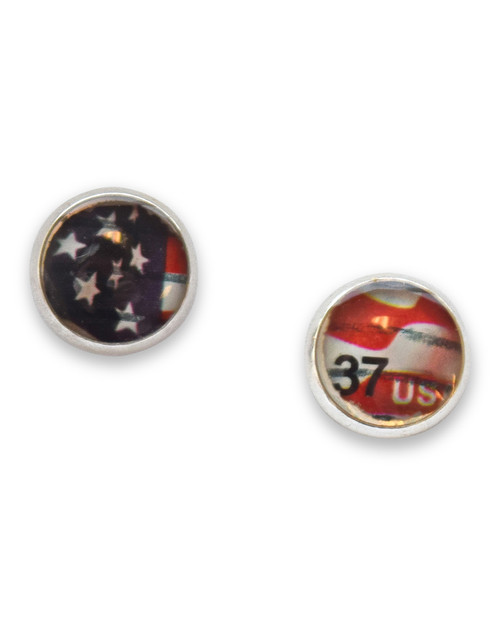 USA Stamp Pierced Earrings View Product Image
