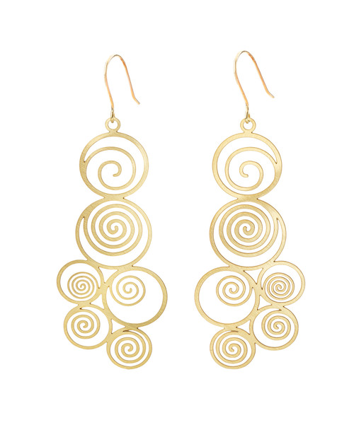 Golden Spirals Earrings View Product Image