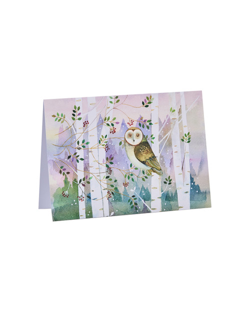 Holiday owl card printed on heavy cardstock, perfect for winter season gifts. View Product Image