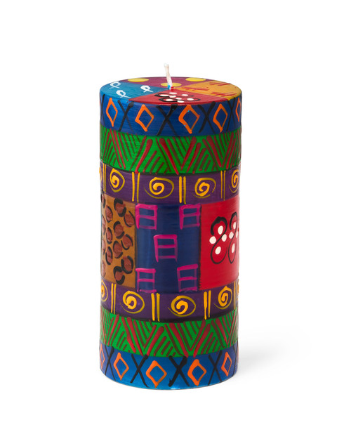 Multi-Color Hand-Painted Pillar Candle View Product Image
