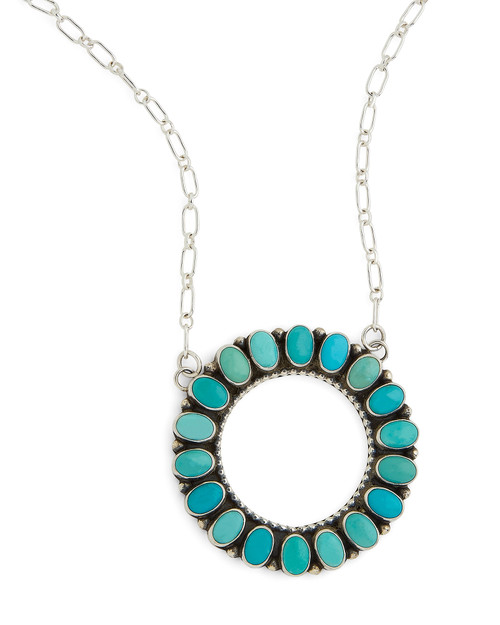 アクセサリー indian jewelry navajo necklace Navajo Sterling Silver and Turquoise Pendant Necklace