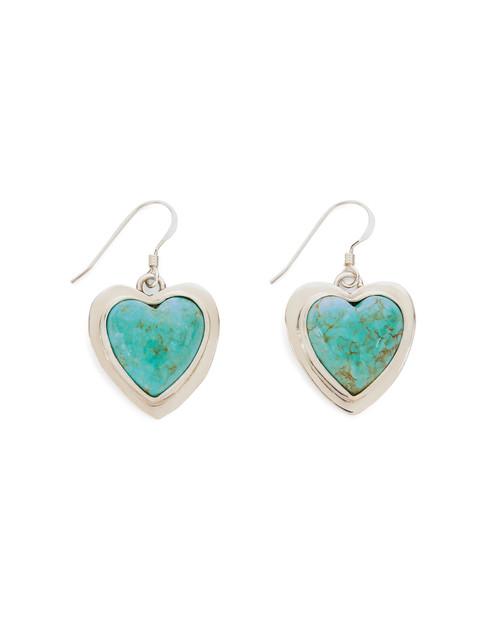 Navajo Turquoise Heart Earrings View Product Image