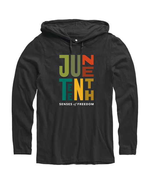 Juneteenth Senses of Freedom Long Sleeve Hooded T-Shirt View Product Image