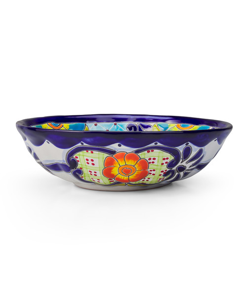 Talavera Festive Flowers Ceramic Serving Bowl View Product Image