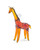 Giraffe glass ornament in side angle revealing its handcrafted amber pattern. View Product Image