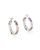 White topaz hoop earrings with faceted amethyst and sterling silver settings. View Product Image